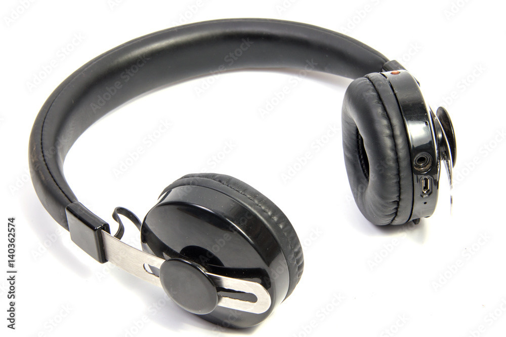 Wireless bluetooth headphone or earphone isolated on white background. Wireless bluetooth headphone or earphone isolated on white background.