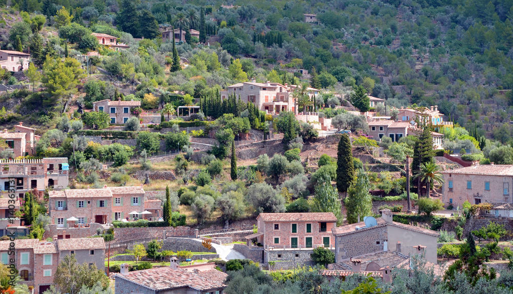 Beautiful view of Deia, a small mountain village in Mallorca, Spain