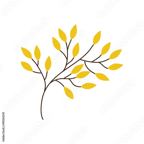 branch yellow leaves image vector illustraiton eps 10