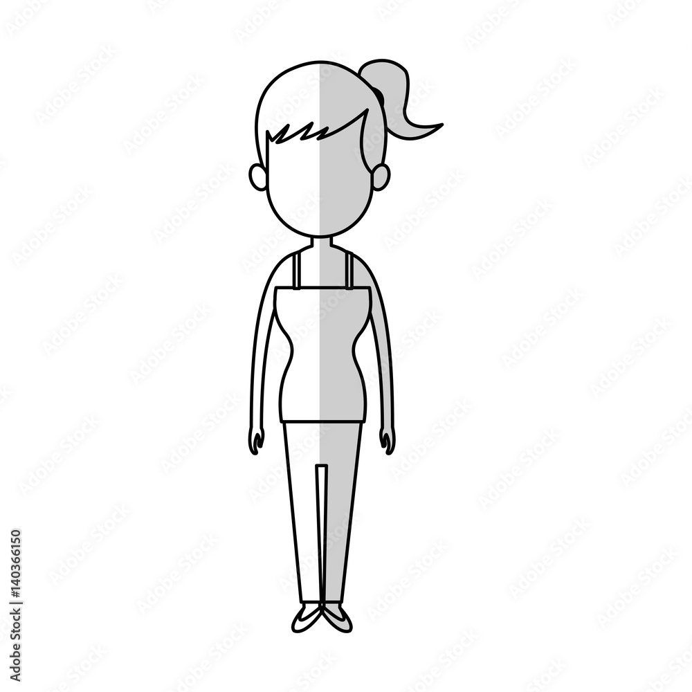 young woman cartoon icon over white background. vector illustration