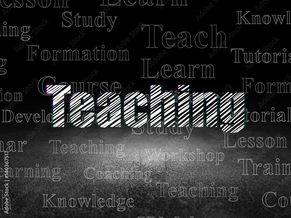 Fototapeta premium Studying concept: Teaching in grunge dark room