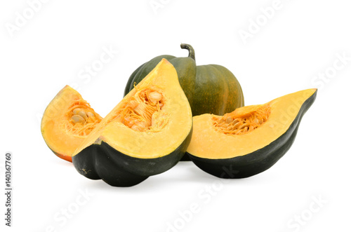 Fresh Acorn Squash Cutout Isolated On White Background