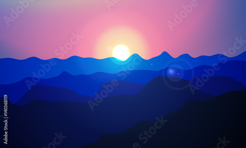 Sun over the mountains