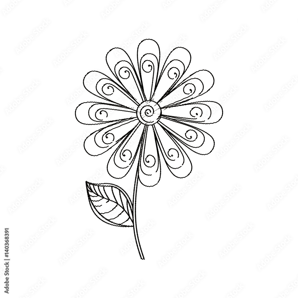 Obraz premium daisy flower decoration sketch vector illustration eps 10