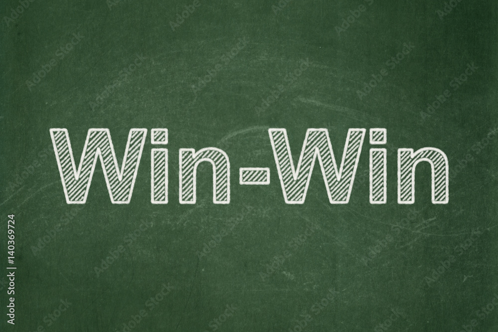 Obraz premium Finance concept: Win-Win on chalkboard background