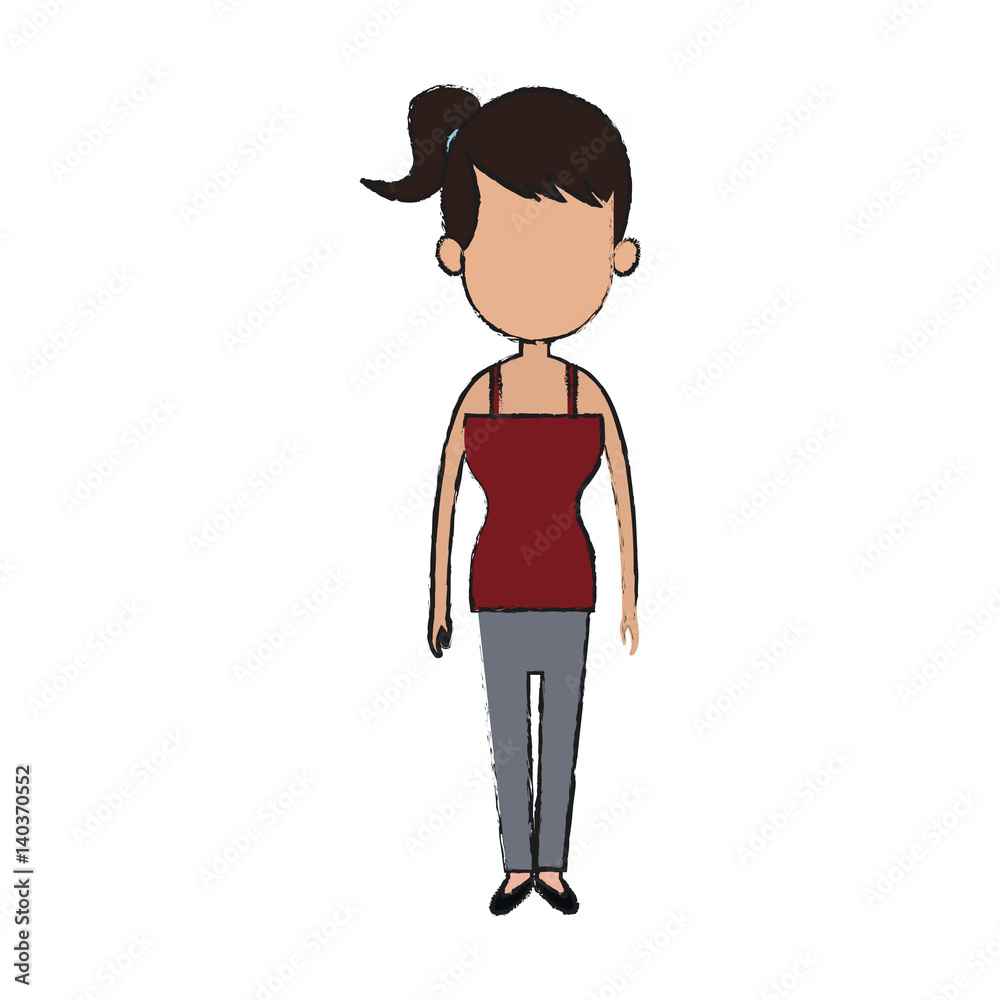 young woman cartoon icon over white background. colorful design. vector illustration young woman cartoon icon over white background. colorful design. vector illustration