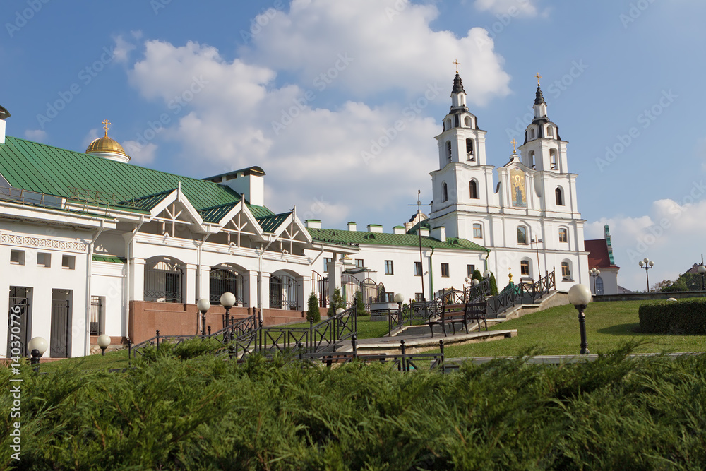 The view of the Cathedral of Holy spirit in Minsk