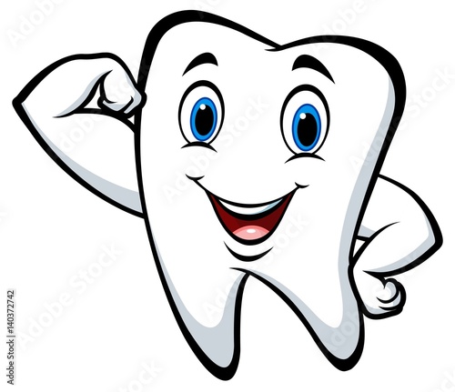 Cartoon strong tooth character