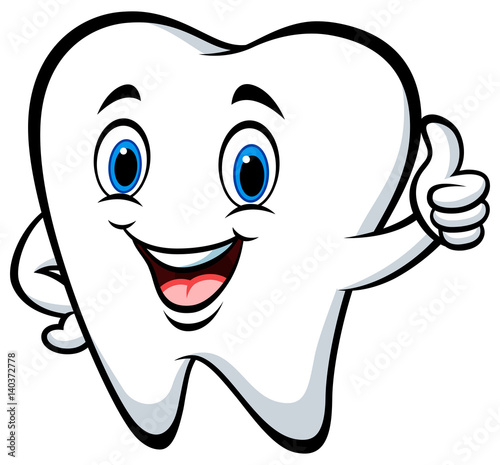 Cartoon tooth giving thumbs up