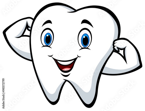 Cartoon strong tooth character