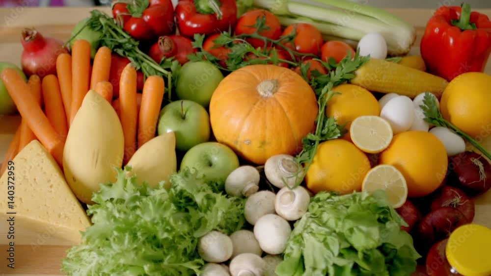 Fruits and vegetables in slow motion Fruits and vegetables in slow motion