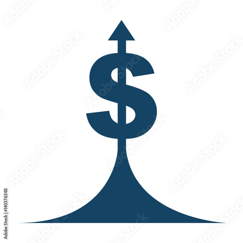 money symbol with arrow isolated icon vector illustration design