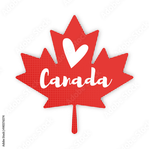 Vector flat style illustration of Maple Leaf. 