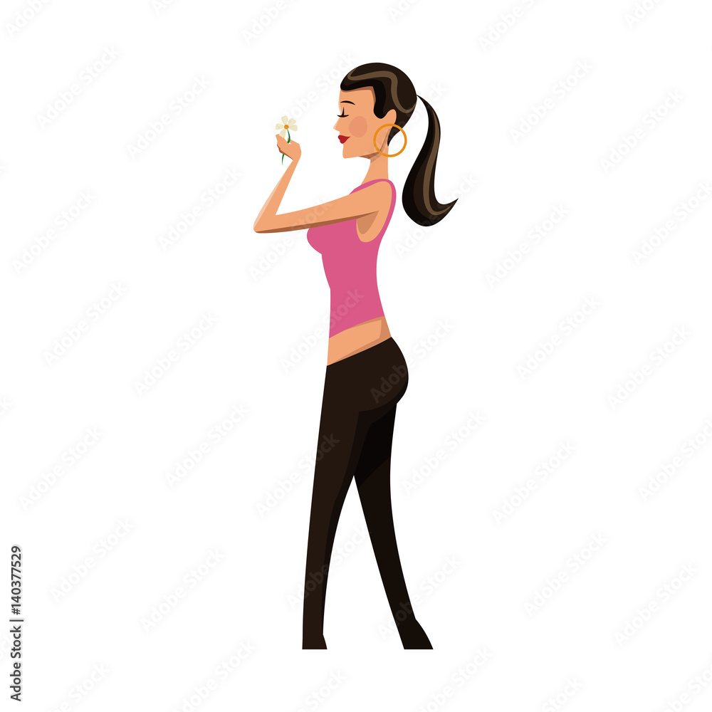 woman wearing casual clothes cartoon icon over white background. colorful design. vector illustration woman wearing casual clothes cartoon icon over white background. colorful design. vector illustration