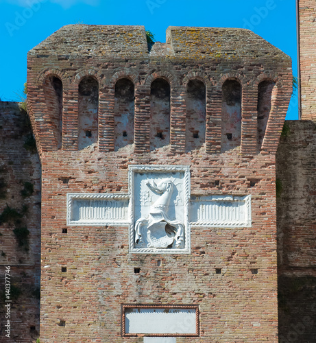 Walls of medieval Sigismondo Castle in Rimini photo