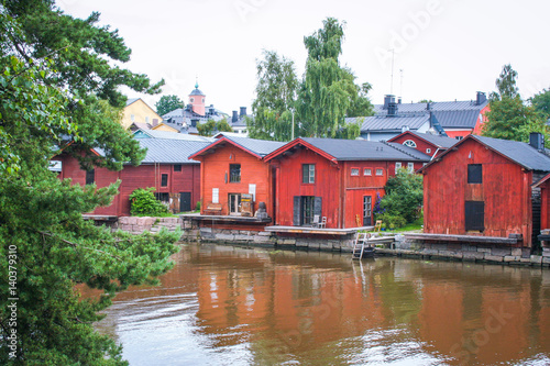 red wooden houses of Porvoo, Finland