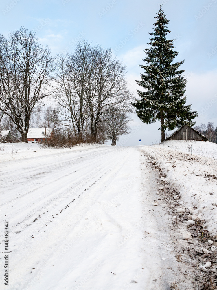 frozen countryside scene in winter frozen countryside scene in winter