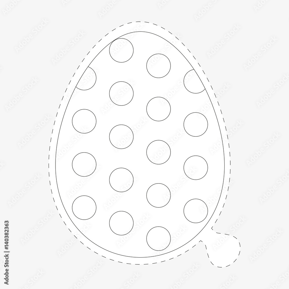 Coloring Book Easter egg sticker in trendy flat style. Coloring Book Easter egg sticker in trendy flat style.
