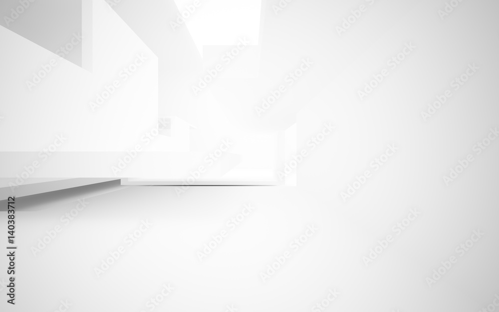 Abstract white and concrete parametric interior with window. 3D illustration and rendering. Abstract white and concrete parametric interior with window. 3D illustration and rendering.