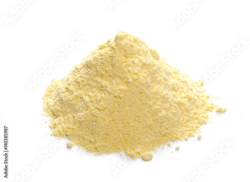 pile corn flour isolated on white background