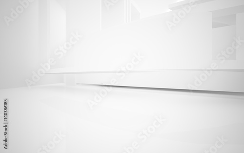 Wallpaper Mural Abstract white and brown concrete parametric interior  with window. 3D illustration and rendering. Torontodigital.ca