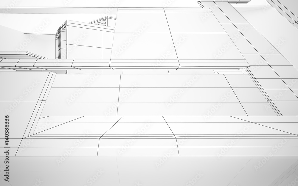 Abstract concrete parametric interior with neon lighting. 3D illustration and rendering. Abstract concrete parametric interior with neon lighting. 3D illustration and rendering.