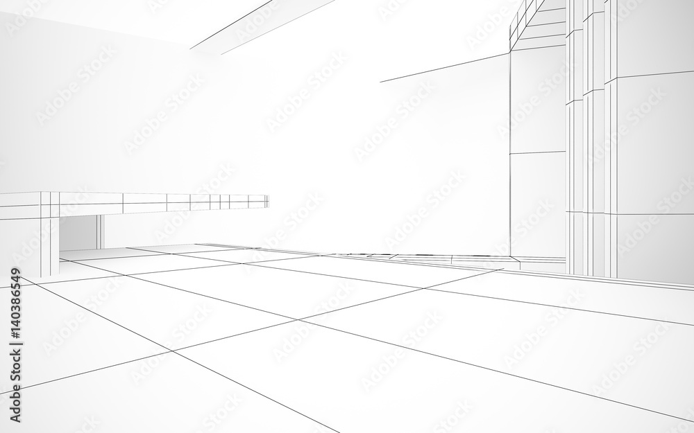 Abstract white parametric interior with window. 3D illustration and rendering. Abstract white parametric interior with window. 3D illustration and rendering.