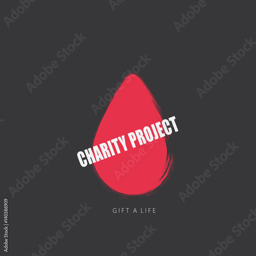Charity project logo  with a drop of blood.