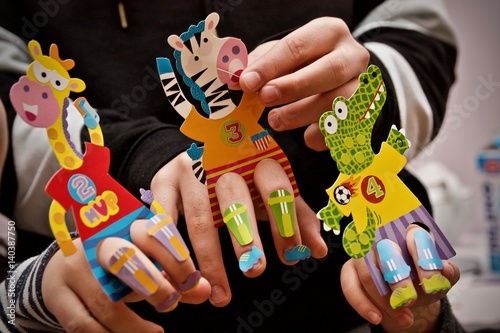 finger paper football puppets photo