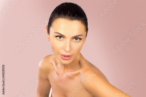 Beauty face of beautiful woman with clean fresh skin