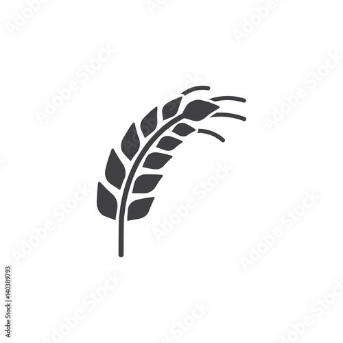 wheat grain icon on the white background