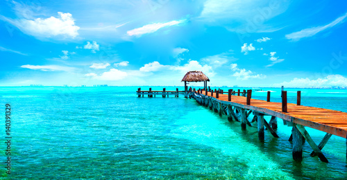 Exotic Caribbean island. Tropical beach resort. Travel or vacations concept © Subbotina Anna
