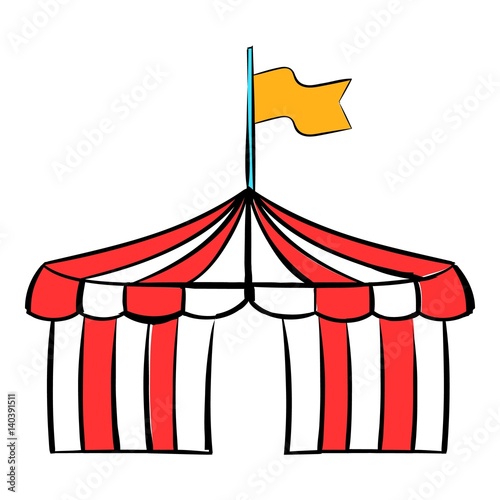 Circus tent icon cartoon