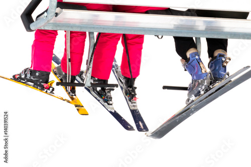 Ski Lift and Skier, Ski Resort Winter Season