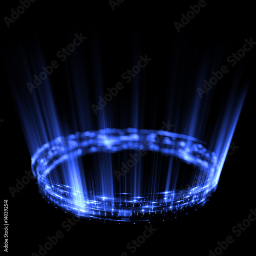 Empty podium. Disco club. Rays view. Show magic party. Spot fog lamp. Glint check scene. Bright space. Stand round. Vivid stage. Whirlpool spiral backdrop. Exhibition platform. Glare bright tape.
