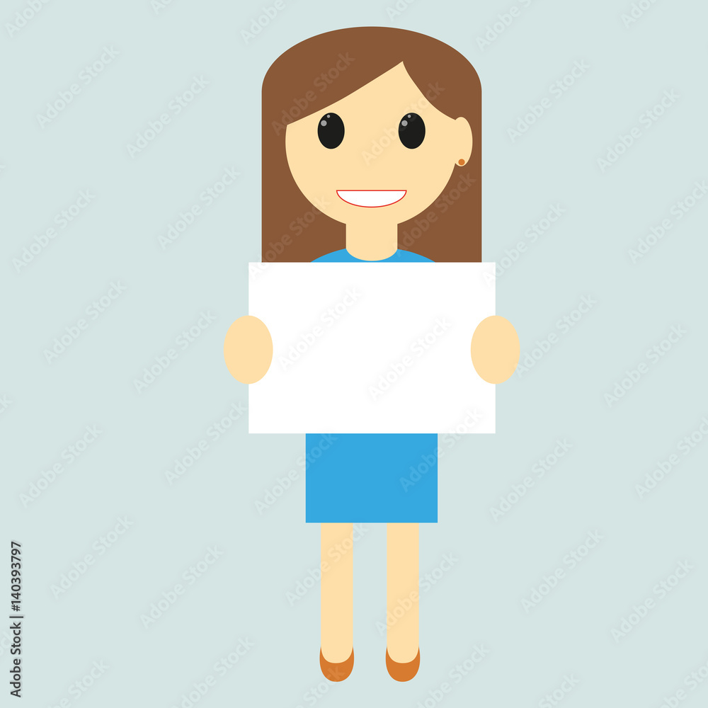 Business concept, Business woman holding blank banner. Vector illustration. eps 10
Business concept, Business woman holding blank banner. Vector illustration. eps 10