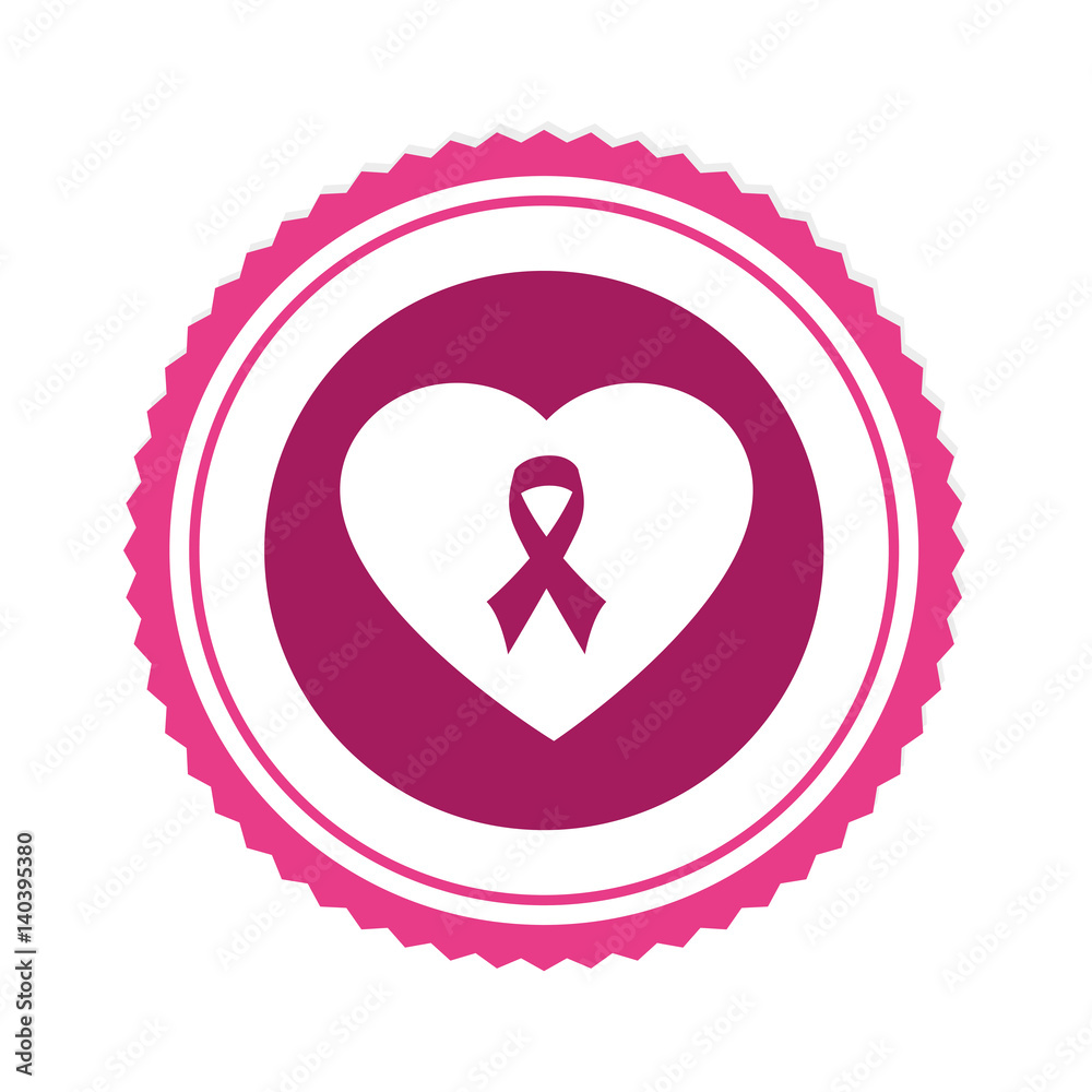 heart with ribbon pink breast cancer vector illustration design heart with ribbon pink breast cancer vector illustration design