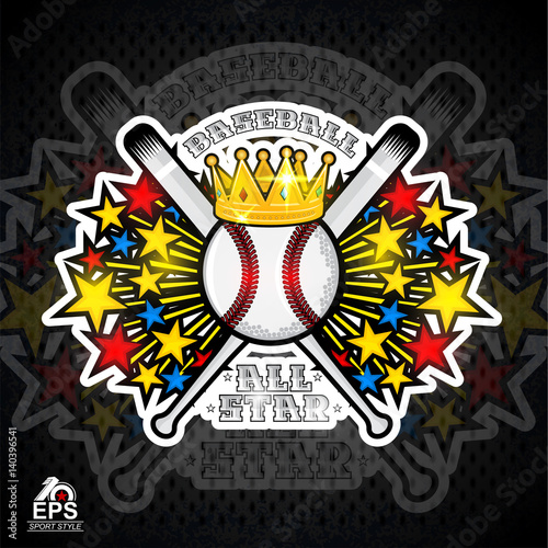 Photography Colored stars fly out from baseball ball