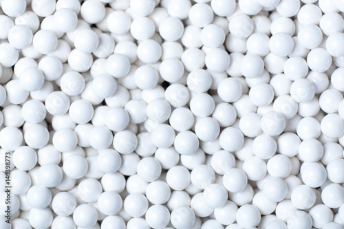 Background of white balls. airsoft 6mm