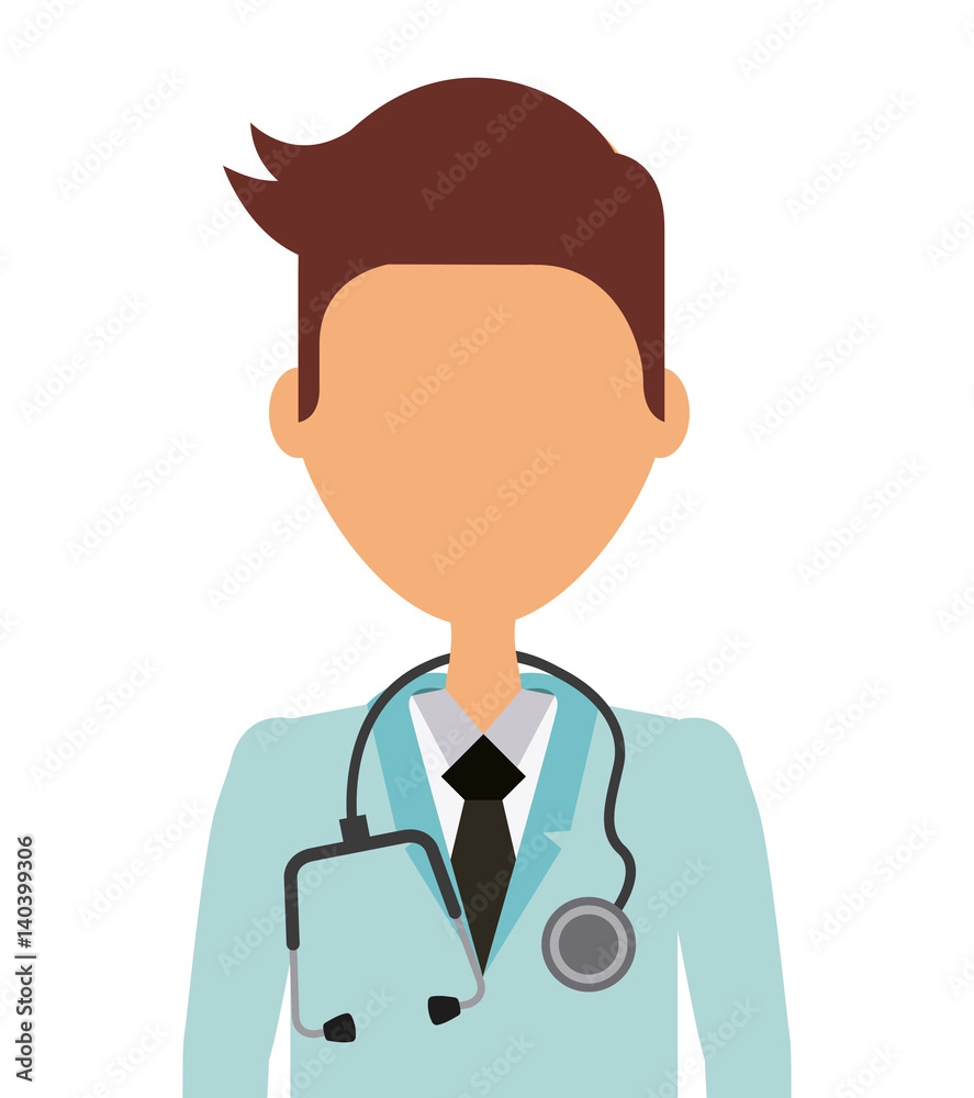 Fototapeta premium medical doctor man icon over white background. colorful design. vector illustration