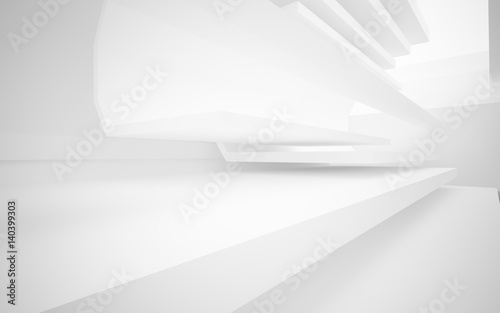 White smooth abstract architectural background. 3D illustration and rendering