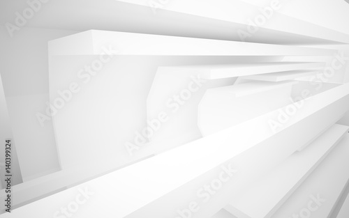 Fototapeta Naklejka Na Ścianę i Meble -  White smooth abstract architectural background. 3D illustration and rendering