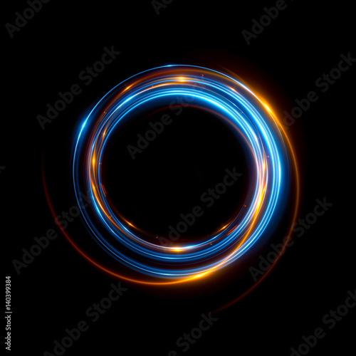 Abstract neon background. luminous swirling. Glowing spiral cover. Black elegant. Halo around. Power isolated. Sparks particle. Space tunnel. Glossy jellyfish. LED color ellipse. Glint glitter