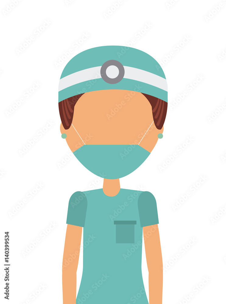 medical nurse woman cartoon icon over white background. colorful design. vector illustration medical nurse woman cartoon icon over white background. colorful design. vector illustration