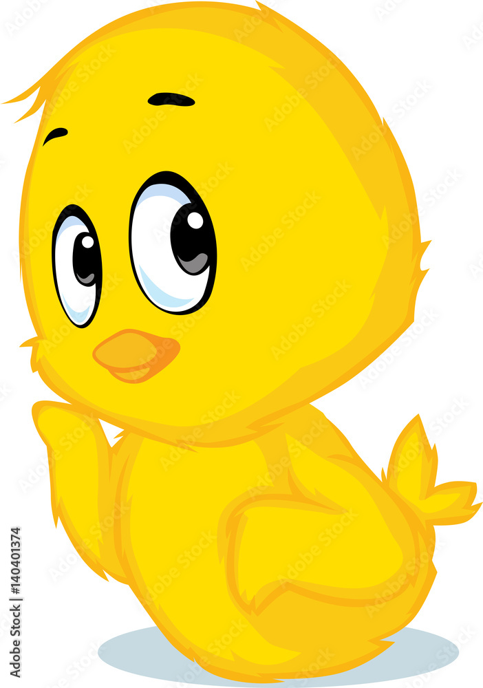 cute chicken cartoon - vector illustration