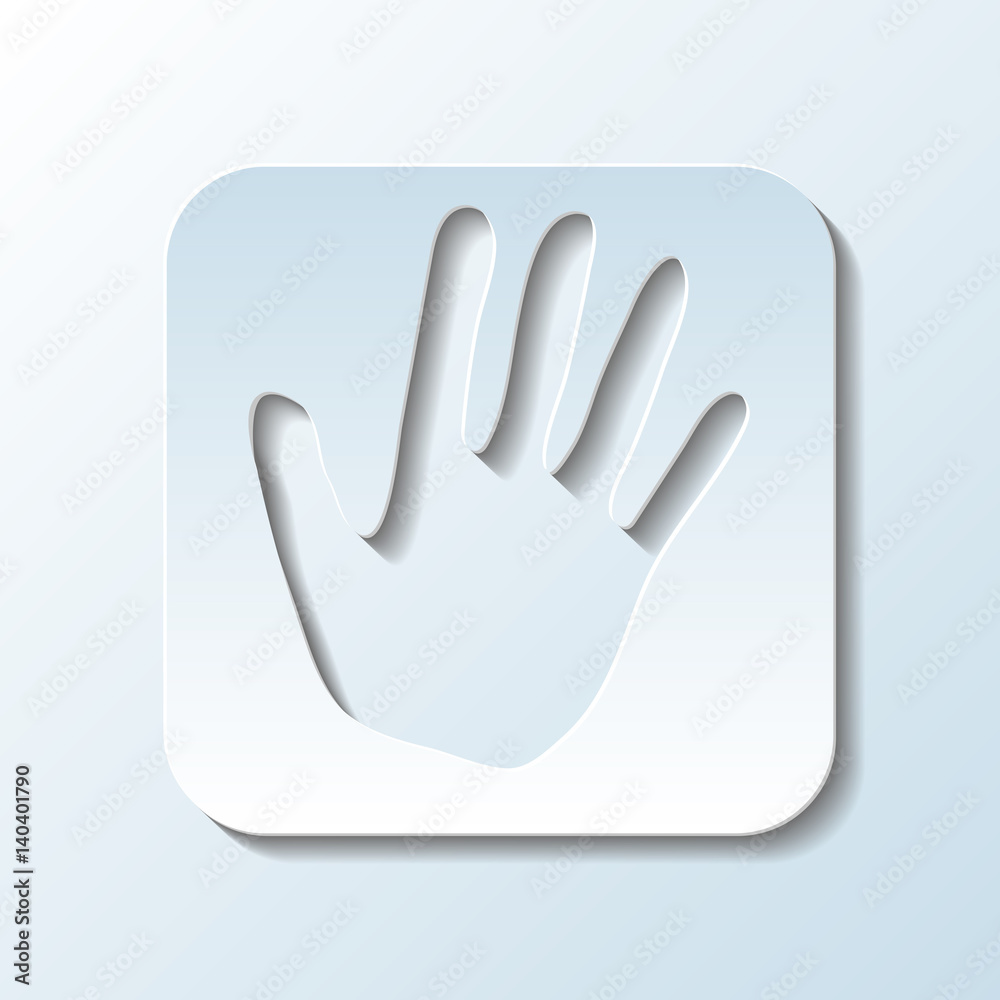 Paper Carved Simbol of Palm - Vector Illustration Paper Carved Simbol of Palm - Vector Illustration