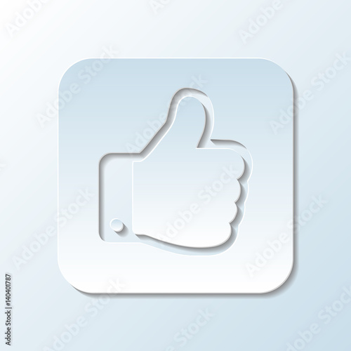 Paper Carved  Gesture of Approval   - Vector Illustration
