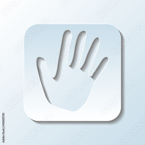 Paper Carved  Simbol of Palm   - Vector Illustration