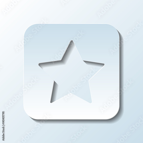 Paper Carved  Simbol of Five-pointed Star   - Vector Illustration