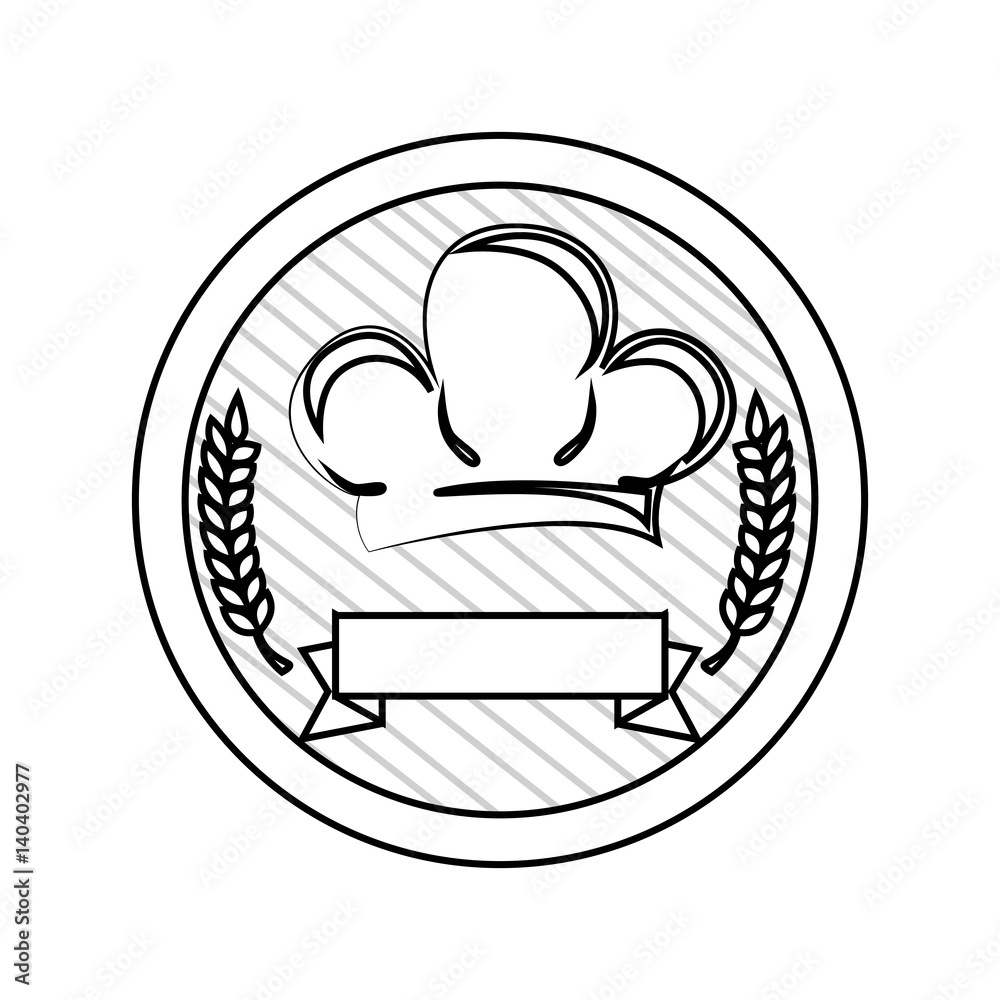 chef hat restaurant emblem vector illustration design